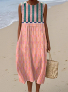 Lily | Abito midi a righe pastello