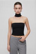 Women's Strapless Choker Tube Top