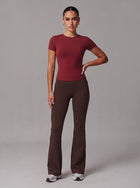 T-shirt girocollo da donna, vestibilità aderente