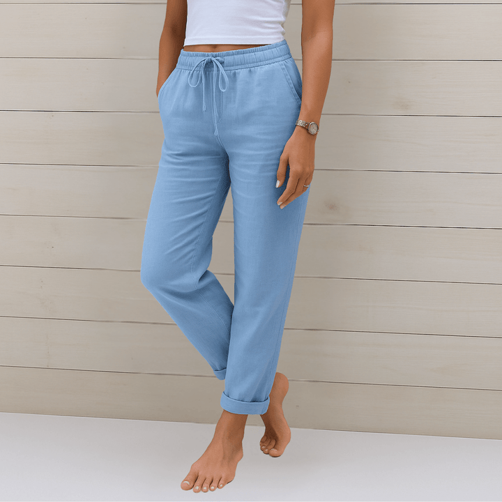 Maja | Pantaloni stretch in lino traspirante premium