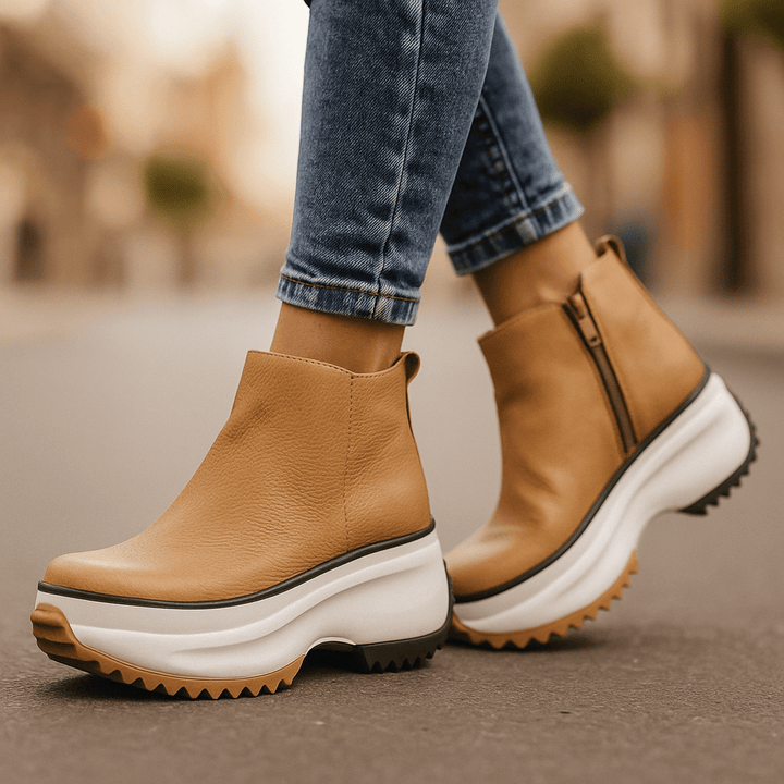 Aurelia | Stivaletti in Vera Pelle con Suola Spessa