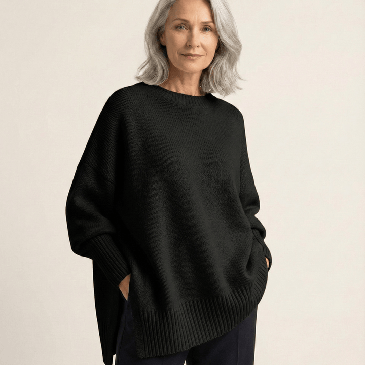 Livia I Maglione elegante con fondo asimmetrico