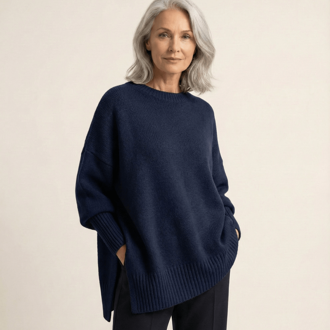 Livia I Maglione elegante con fondo asimmetrico