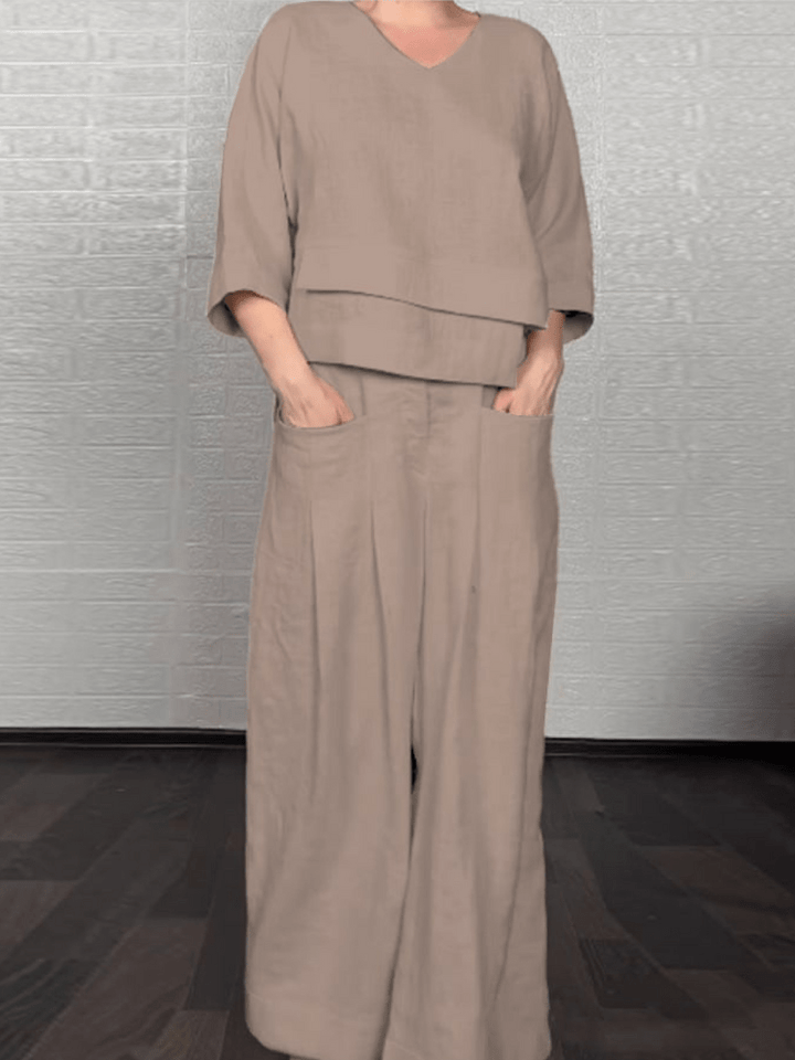 Renaya | Completo casual in cotone e lino