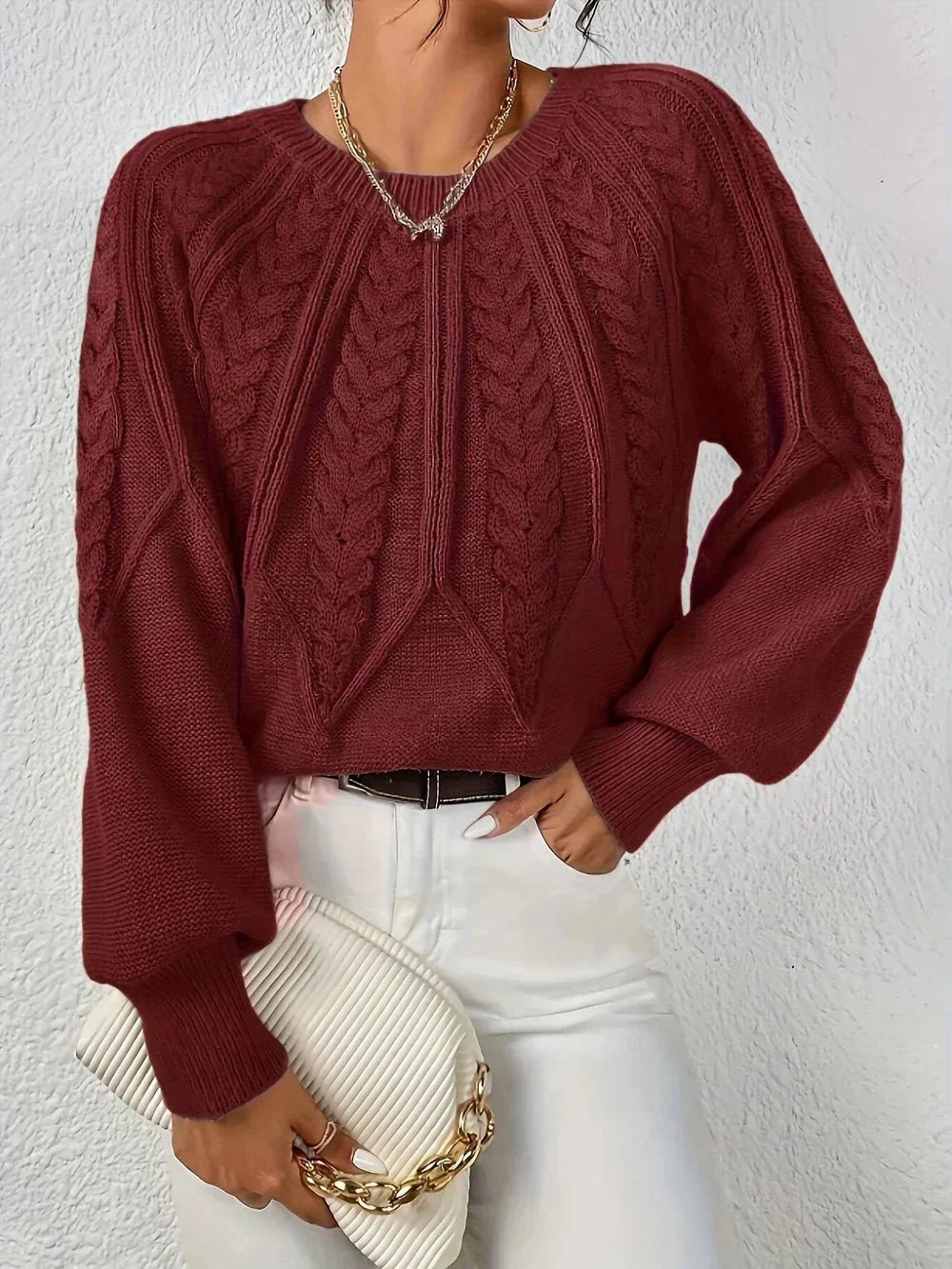 Rita | Maglia Elegante con Motivo Intrecciato
