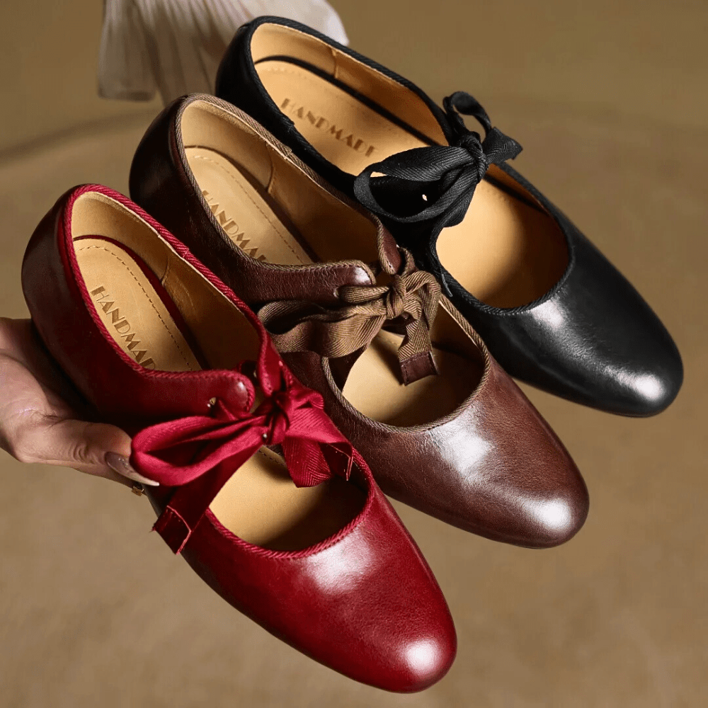 Bellaria | Ballerine Eleganti in Vera Pelle Italiana con Fiocco