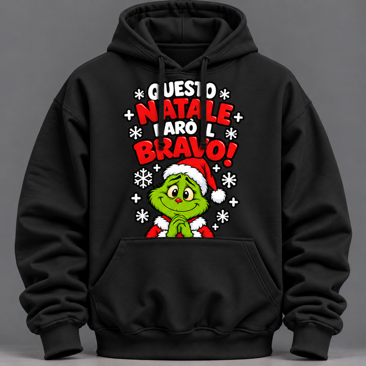 Felpa con cappuccio natalizia bambini  –Il Grinch