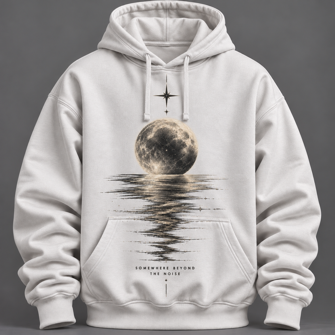 Felpa Unisex con Cappuccio “Oltre il Rumore” – Luna Notturna