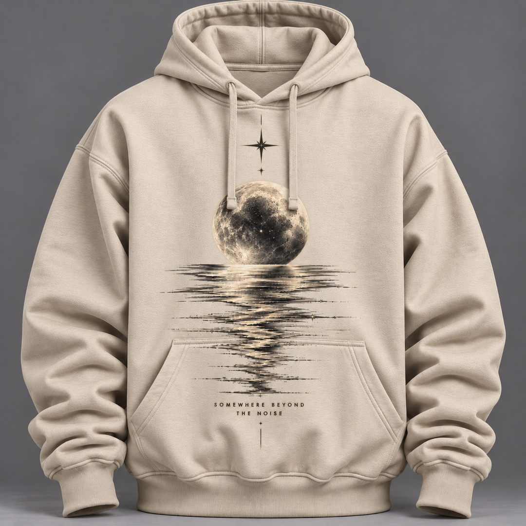 Felpa Unisex con Cappuccio “Oltre il Rumore” – Luna Notturna