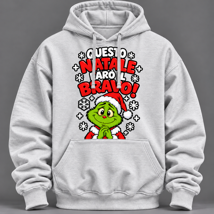 Felpa con cappuccio natalizia bambini  –Il Grinch