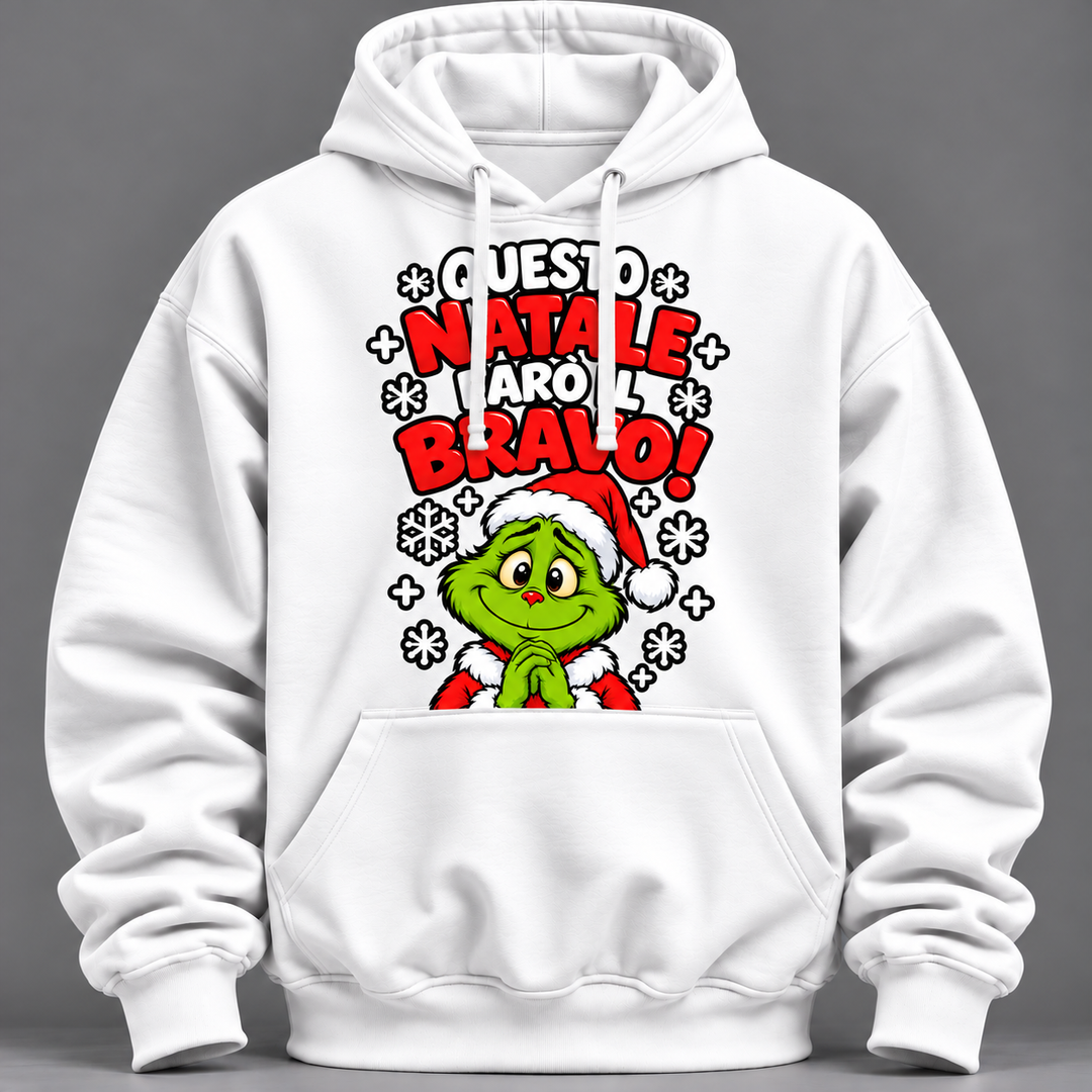 Felpa con cappuccio natalizia bambini  –Il Grinch