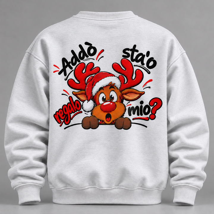 Felpe Senza Cappuccio Natalizia Unisex – Renna Napoletana