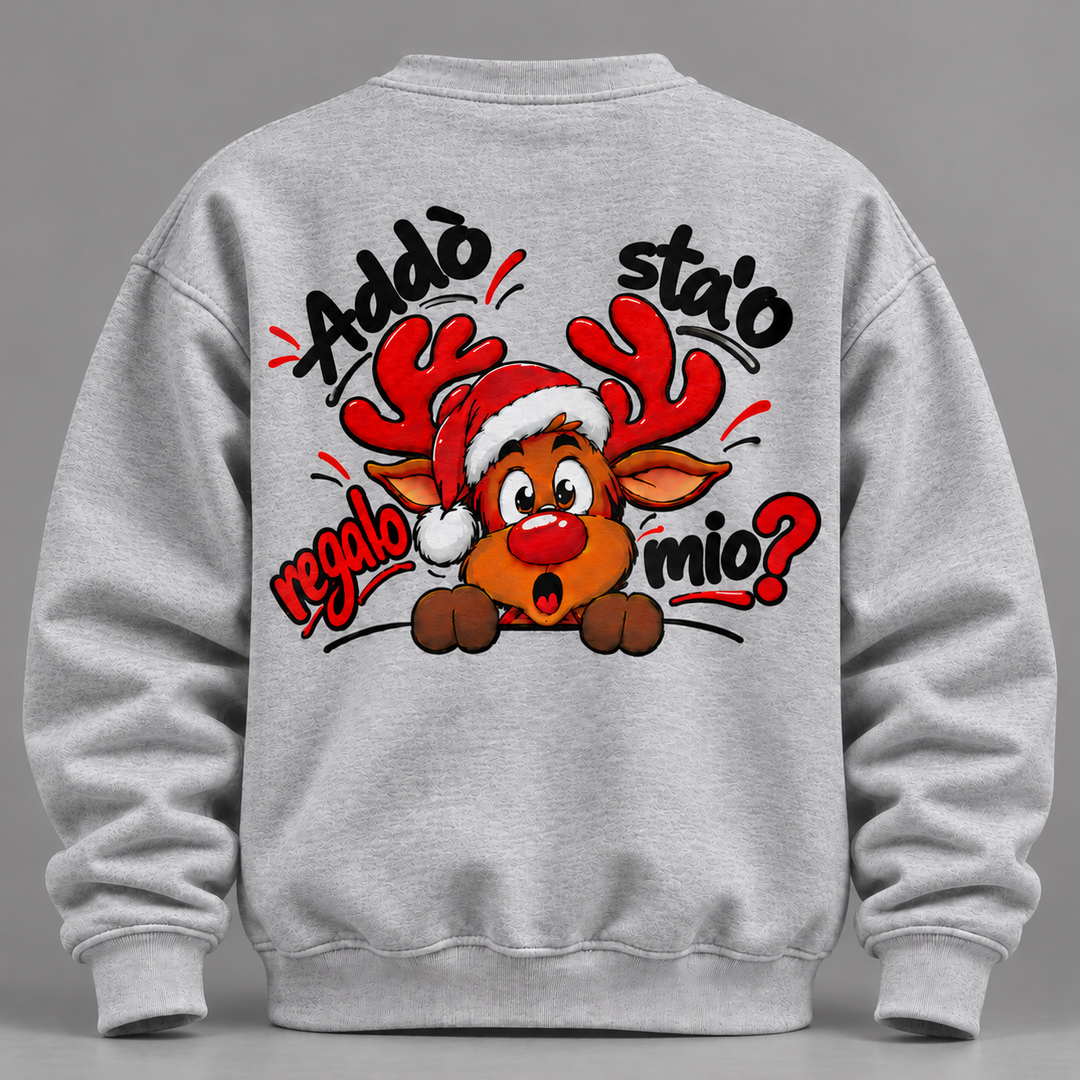 Felpe Senza Cappuccio Natalizia Unisex – Renna Napoletana