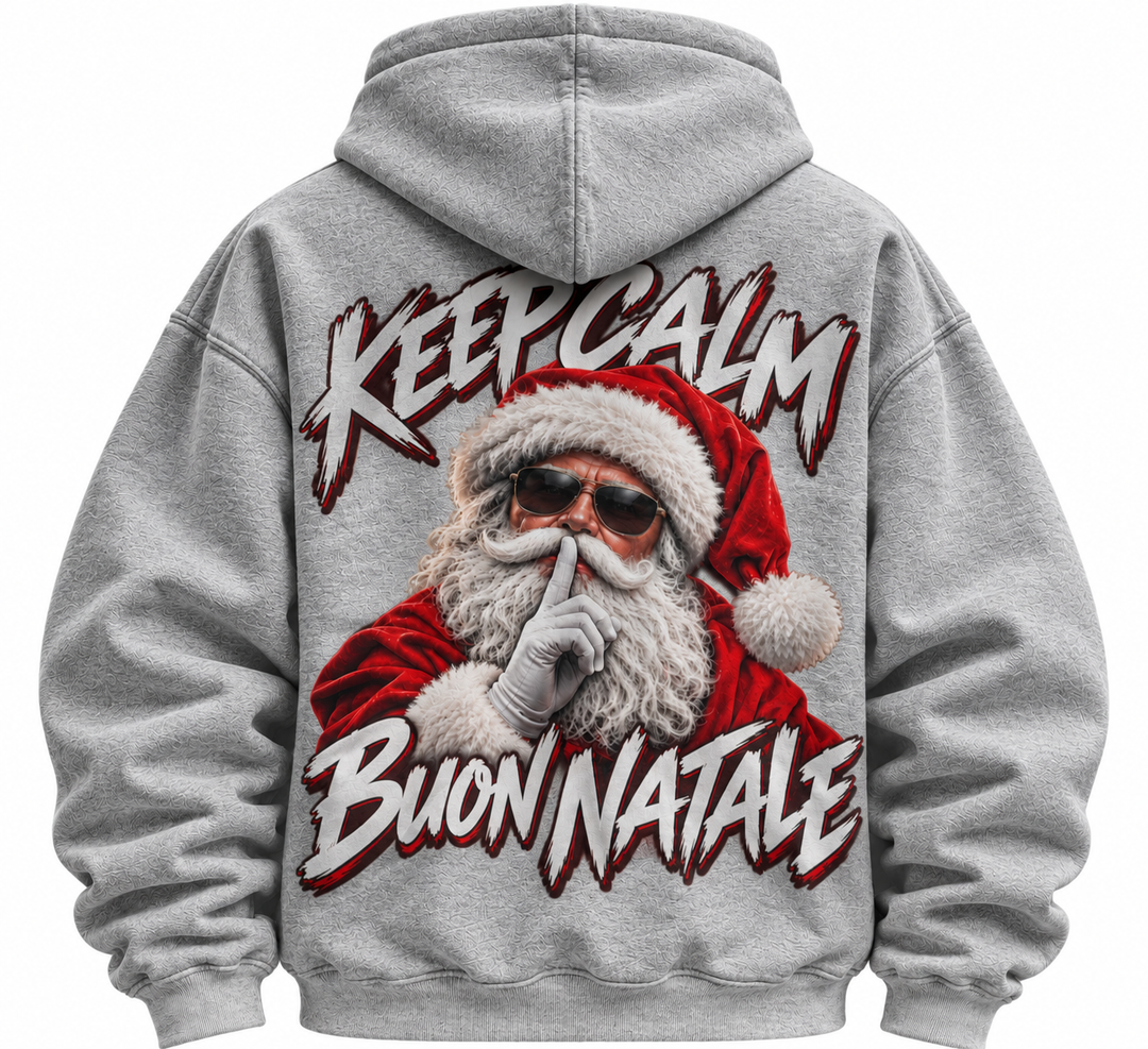 Felpa con Cappuccio Natalizia Unisex– Babbo Natale Streetwear
