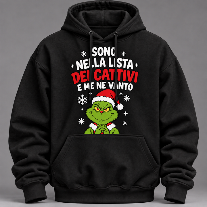 Felpa con cappuccio natalizia unisex –Il Grinch