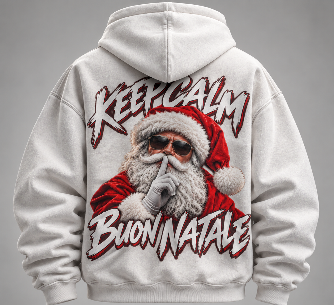 Felpa con Cappuccio Natalizia Unisex– Babbo Natale Streetwear