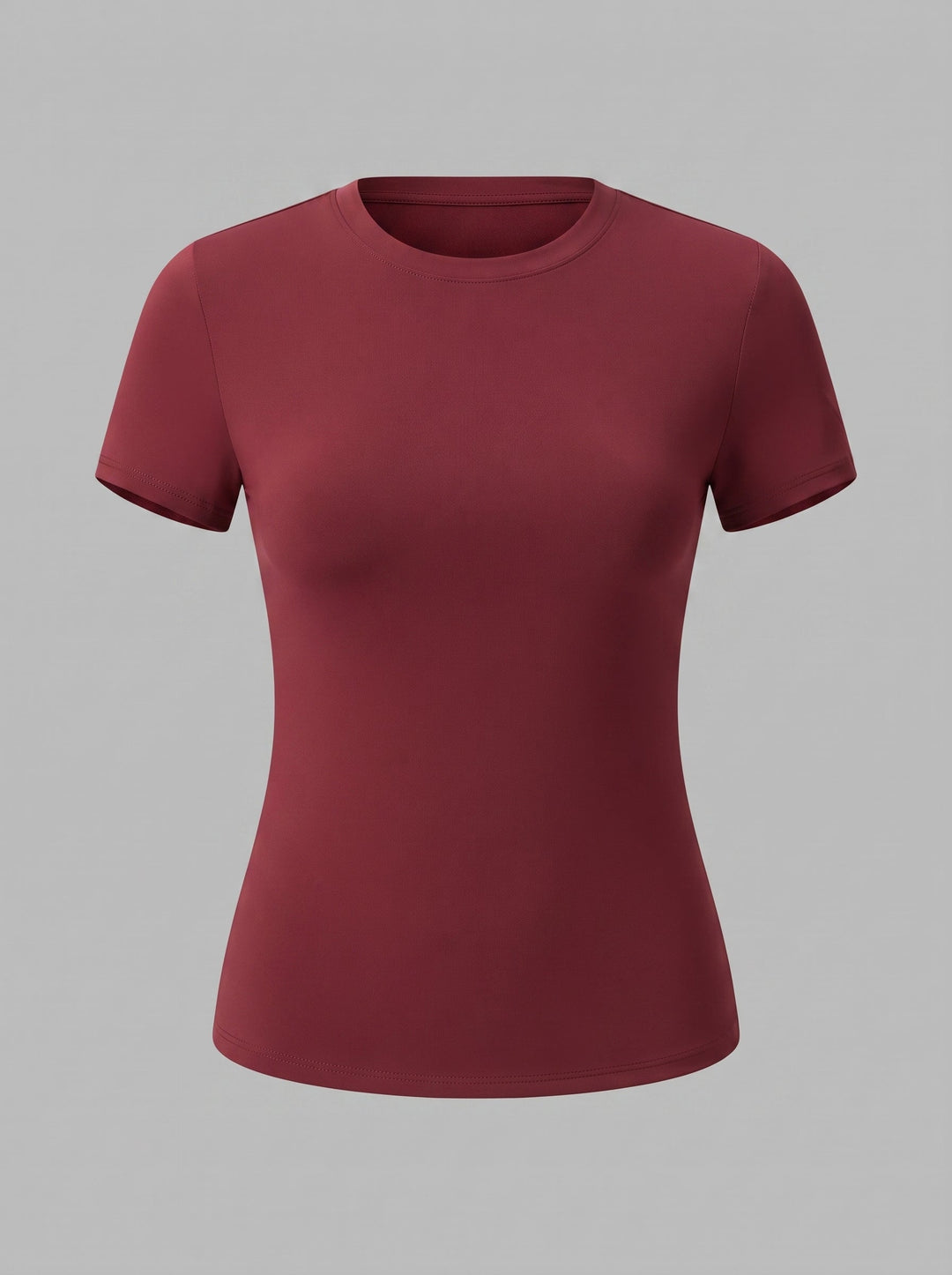 T-shirt girocollo da donna, vestibilità aderente