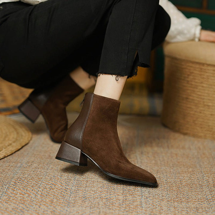 Viola | Stivaletti in Suede con Tacco Medio
