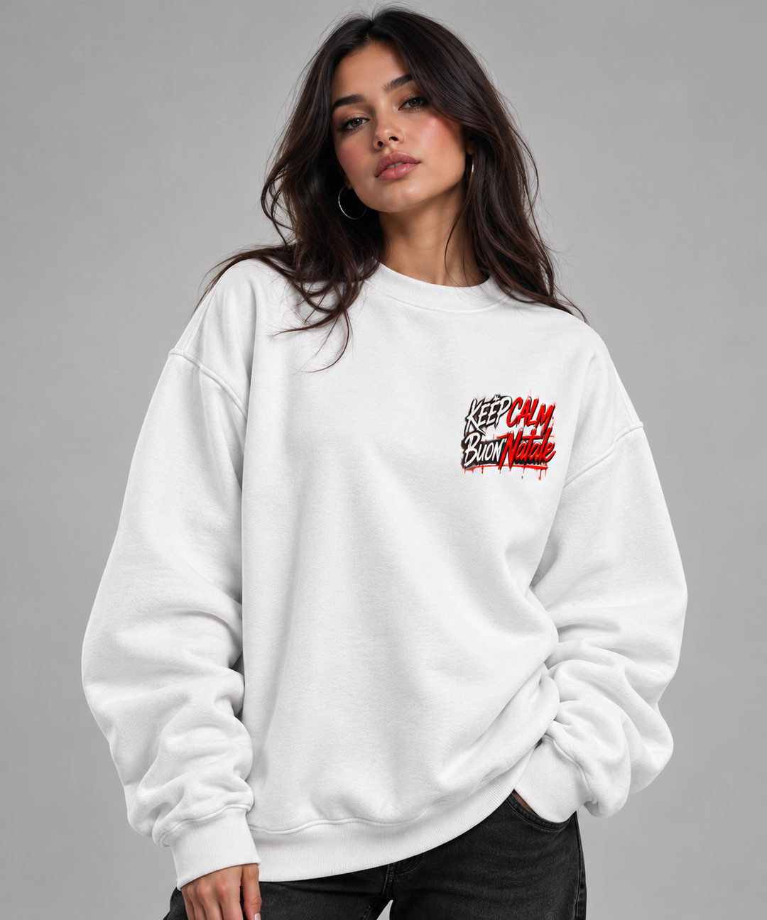 Felpa senza Cappuccio Natalizia Unisex– Babbo Natale Streetwear