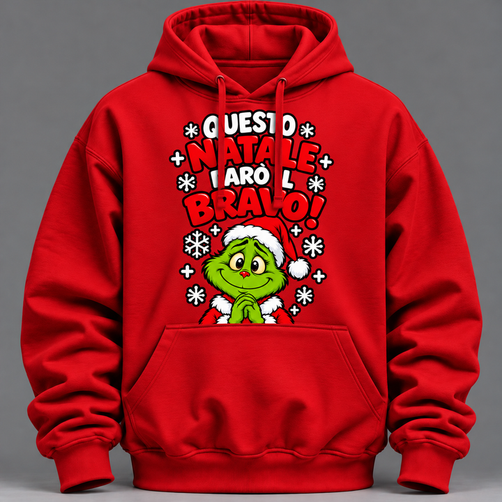 Felpa con cappuccio natalizia bambini  –Il Grinch