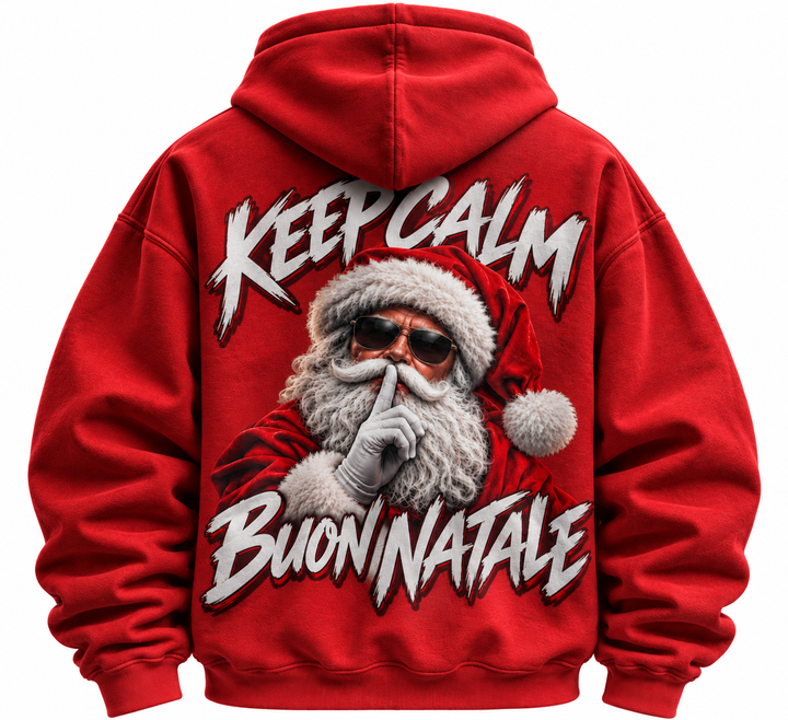 Felpa con Cappuccio Natalizia Unisex– Babbo Natale Streetwear