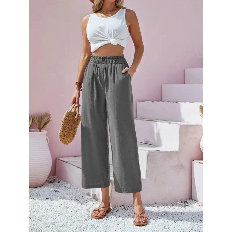 Soléa | pantaloni estivi in lino-cotone