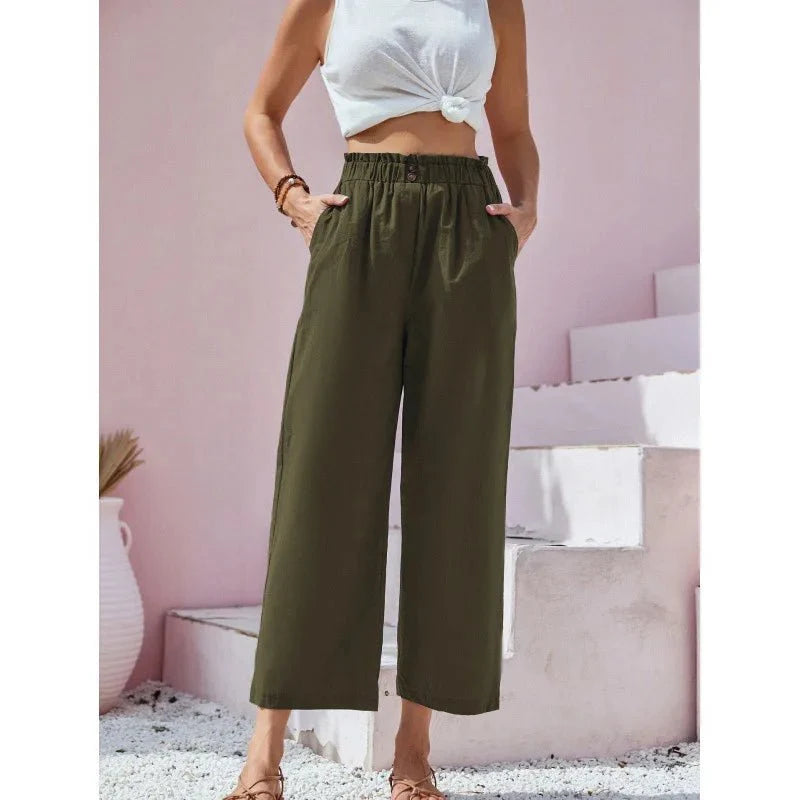 Soléa | pantaloni estivi in lino-cotone