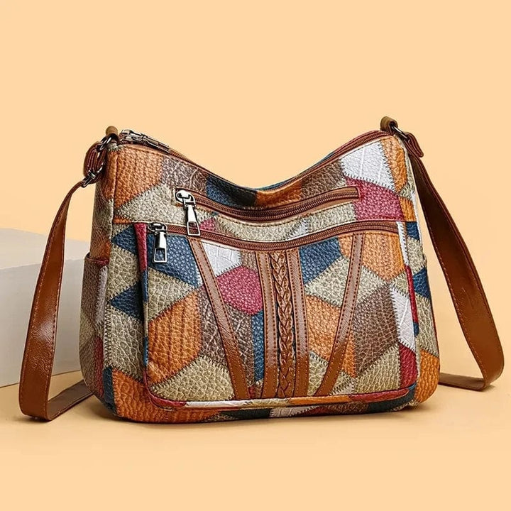 Solara | Borsa a Tracolla in Pelle con Motivo Mosaico