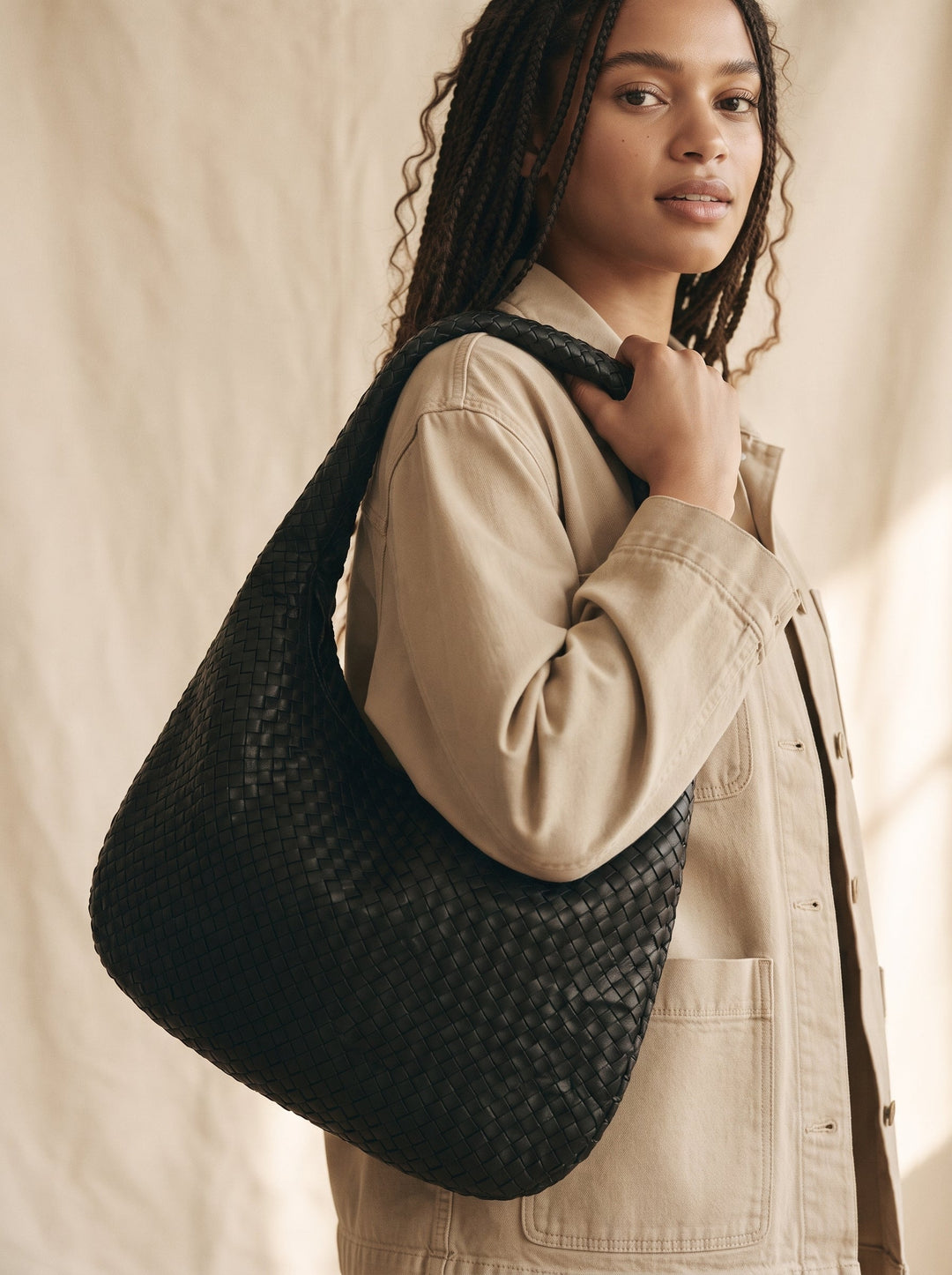 Borsa a tracolla hobo intrecciata