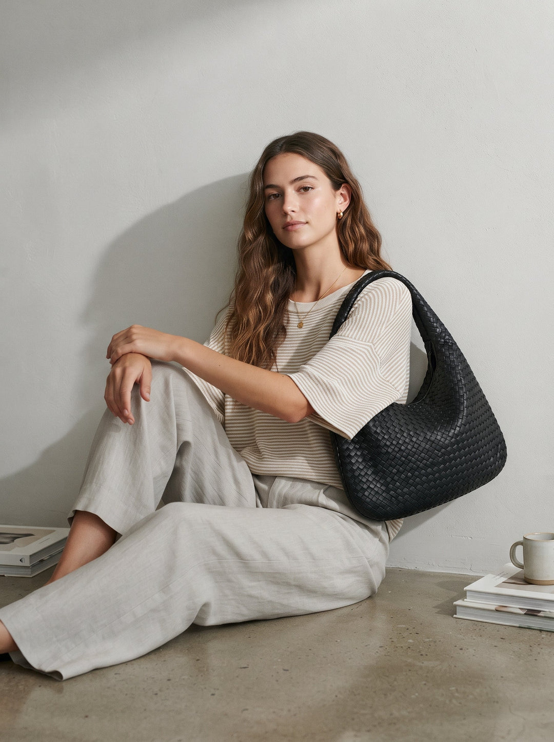 Borsa a tracolla hobo intrecciata