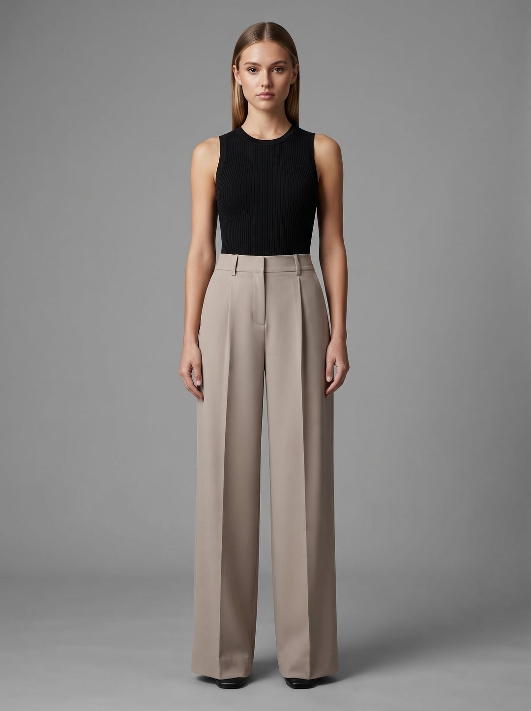 Pantaloni a vita alta da donna a gamba larga