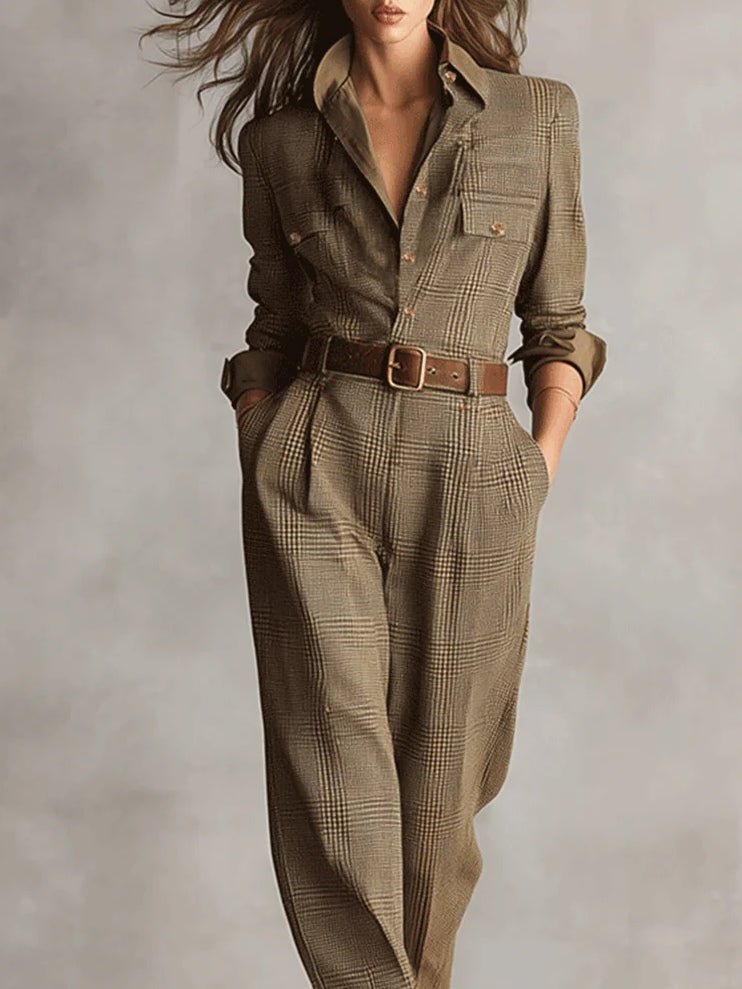 Zoë – Tuta Elegante in Tweed a Quadri