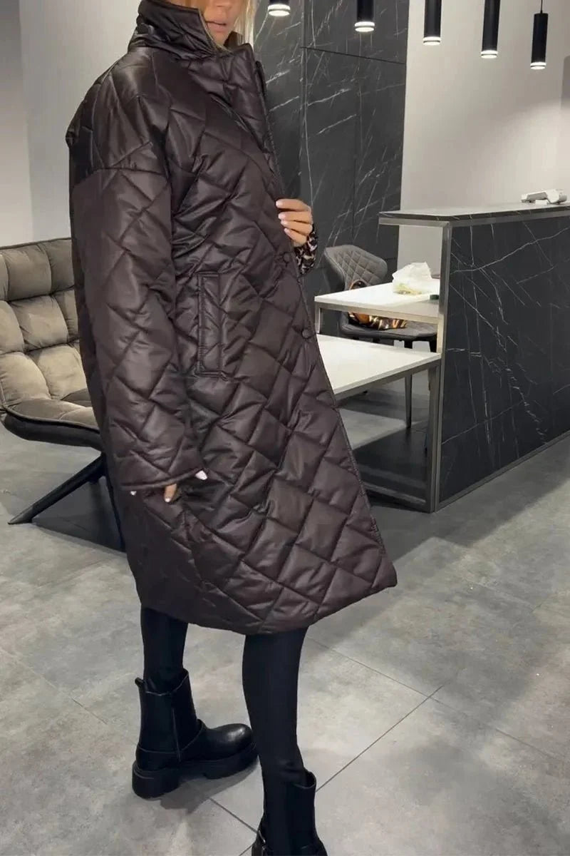 Anaïs | Cappotto Trapuntato con Fodera Leopardo