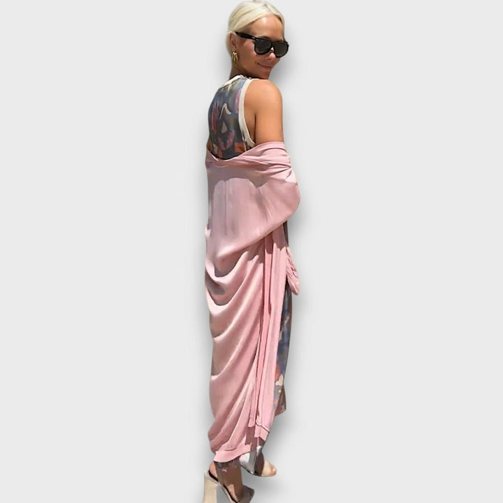 Elveria | Abito maxi con cardigan