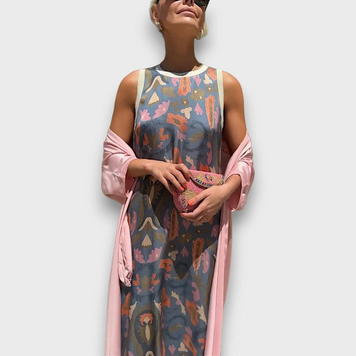 Elveria | Abito maxi con cardigan